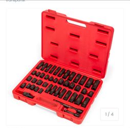 3/8 in. Drive Master Shallow and Deep SAE and Metric Impact Socket Set Carrying Case (44-Piece