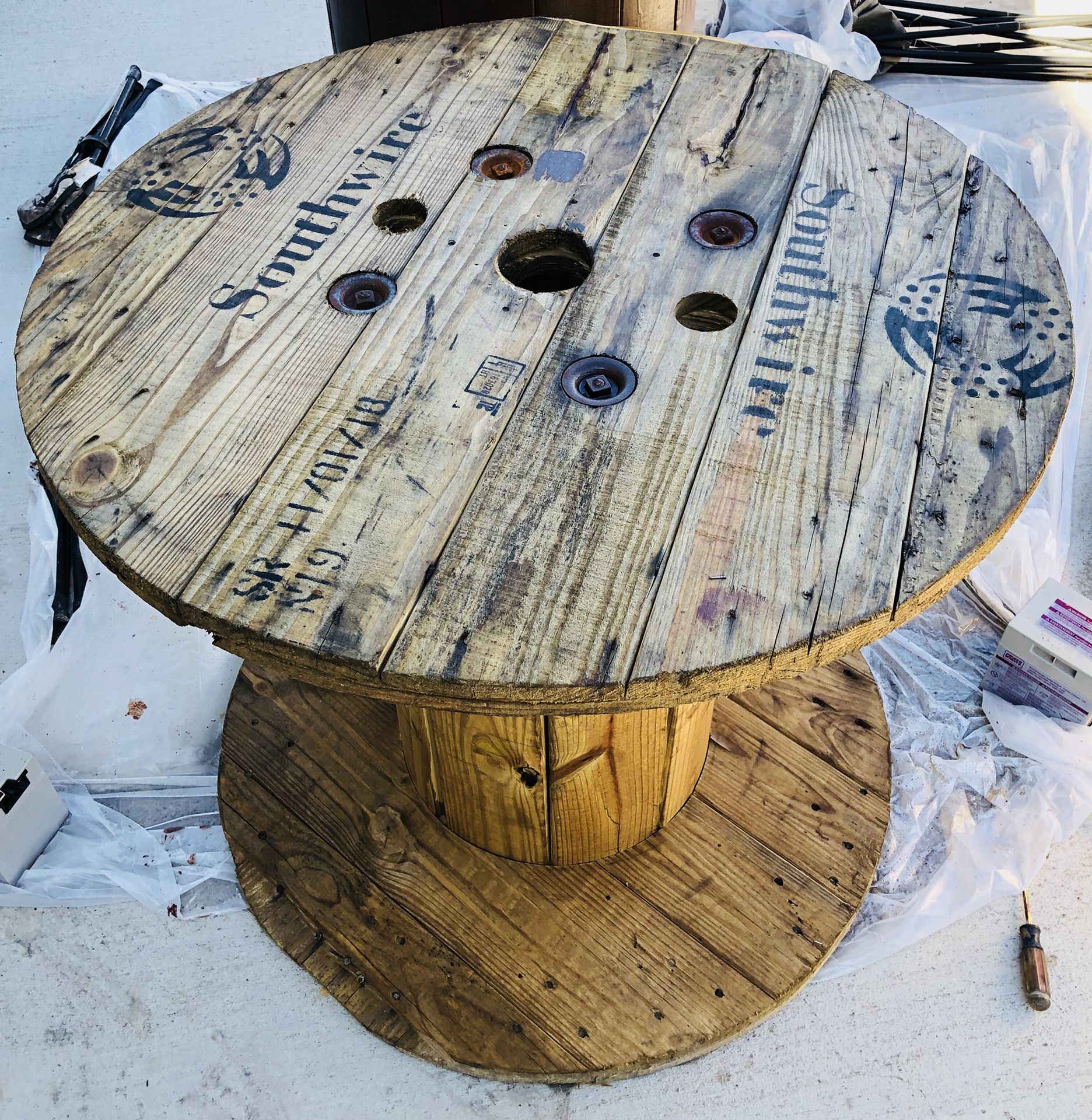 Rustic wooden spool table for Sale in Fort Worth, TX - OfferUp