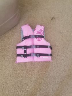 Pink and gray life vest (kid size)
