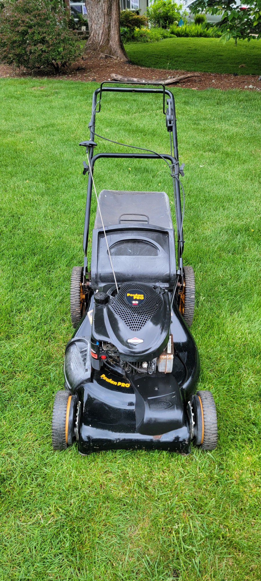Self Propelled Poulan Lawn Mower With Bag Runs Great 