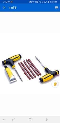 Easy Carring Car Tubeless Tyre Puncture Repair Kit Tool Tire Plug 8 In 1 Set