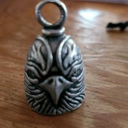 Eagle Head Motorcycle Guardian Bell With Black Velvet Gift Bag & Legend