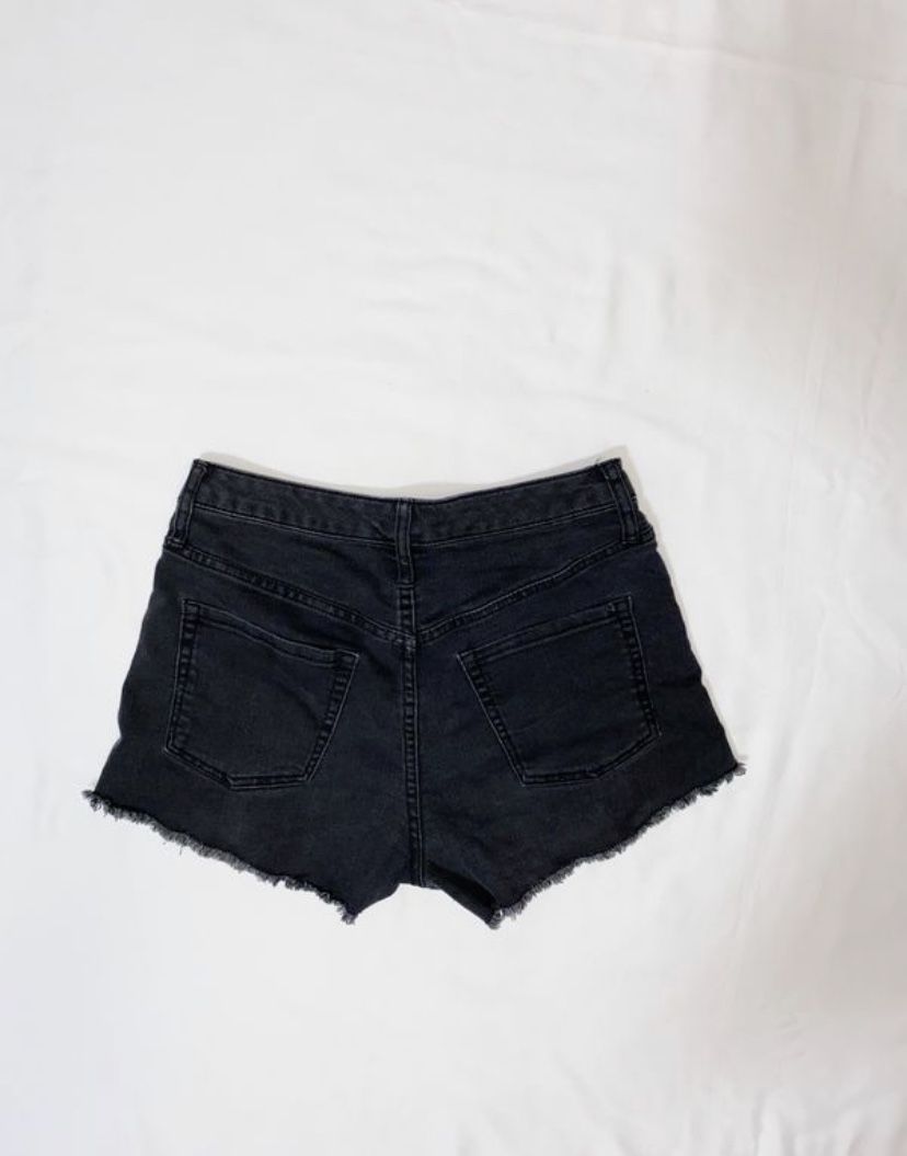 black high waisted jean shorts
