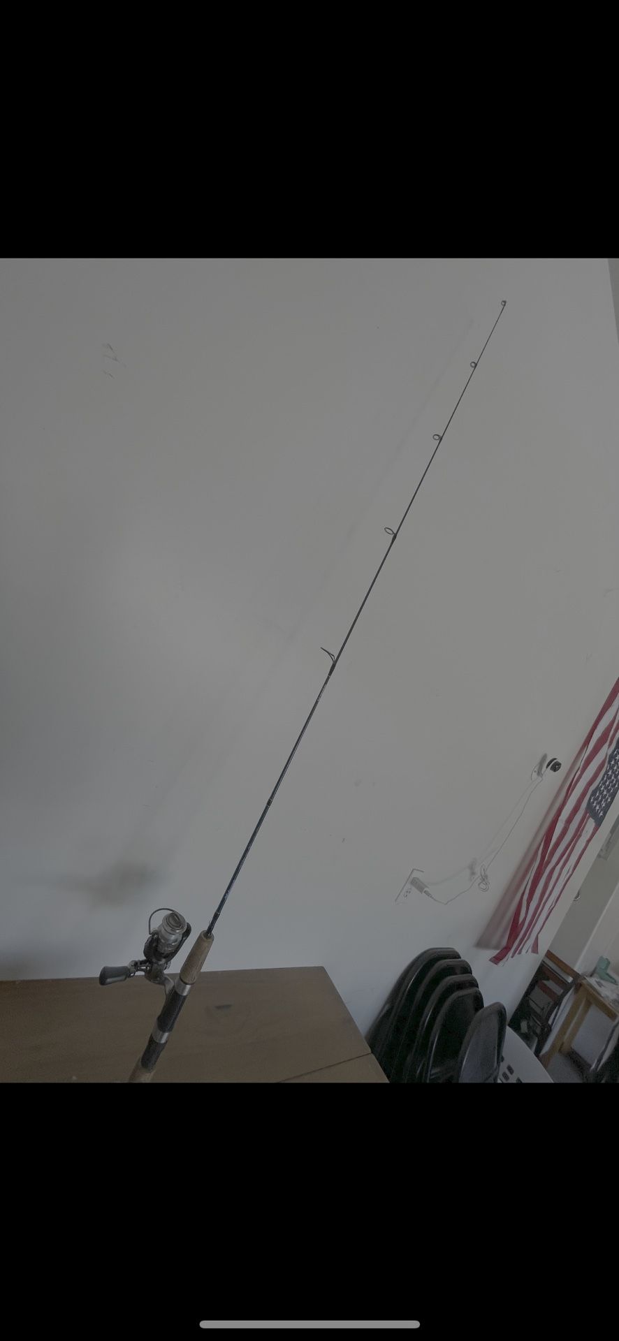 Kunnan black water spin rod with shimano reel