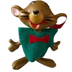 3" lightweight blown-plastic Christmas ornament of Speedy Gonzales Missing Hat  Add some festive charm to your Christmas tree with this 3" lightweight