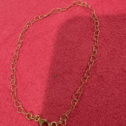 18k gold heart anklet