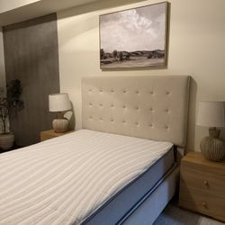 Queen Size Beige Bed Frame (Less Than 1 year old) 
