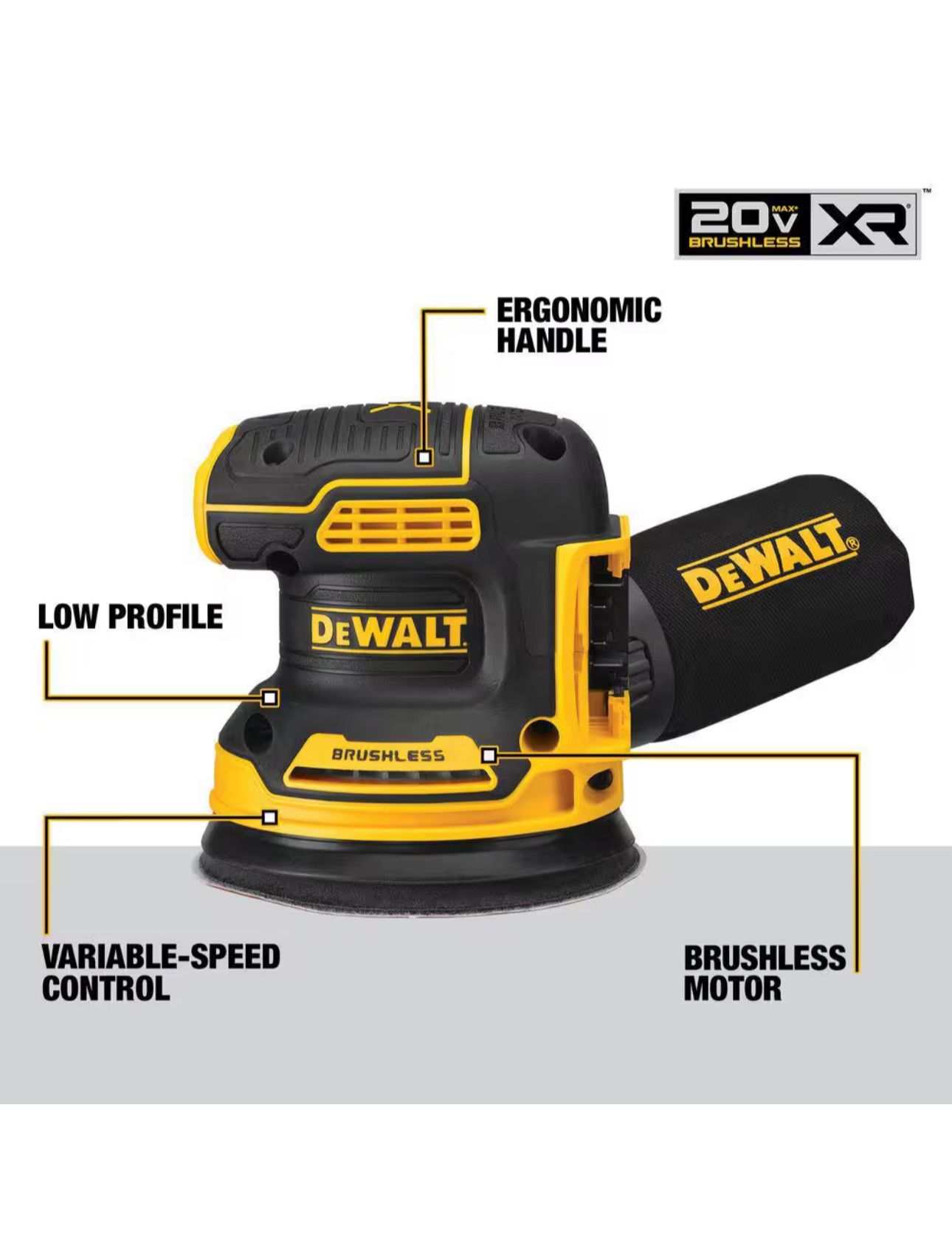 20V MAX XR Cordless Brushless 5 in. Random Orbital Sander (Tool Only)