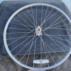 Complete Front 26” Mountain Bike Wheel With Axel And Quick Release Skewer