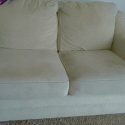 cream Nailhead Studded Matching Love Seat & Arm Chair