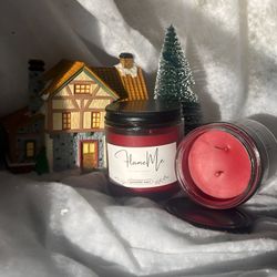 Handcrafted 'Poinsettia Scent' Soy Wax Candle