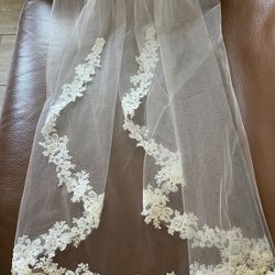 New Bridal Wedding Veil, Ivory Cream Color