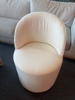 Modern Beige Linen Upholstered Dining Chairs Set of 2 with Casters,$160