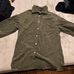 Olive Green Button Up Long Sleeve