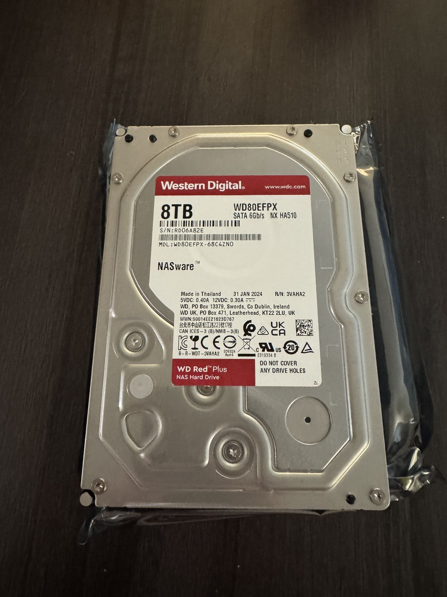 Western Digital 8TB WD Red Plus NAS Internal Hard Drive x4
