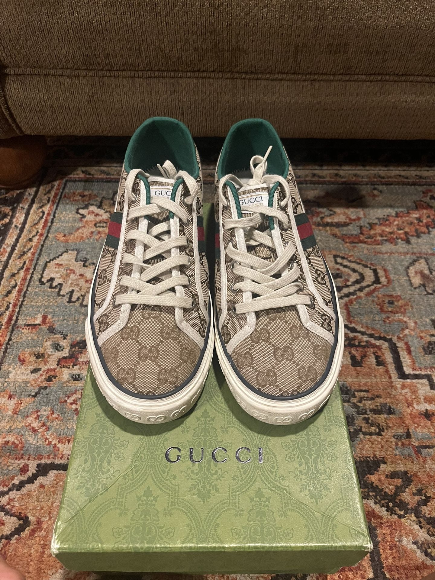 Gucci Men's Tennis 1977 GG Canvas Lace Up Sneakers