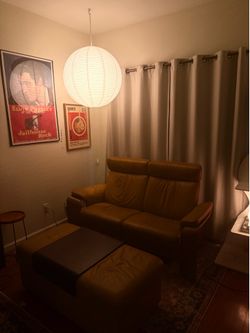 Ekornes stressless Pegasus reclining love seat with ottoman