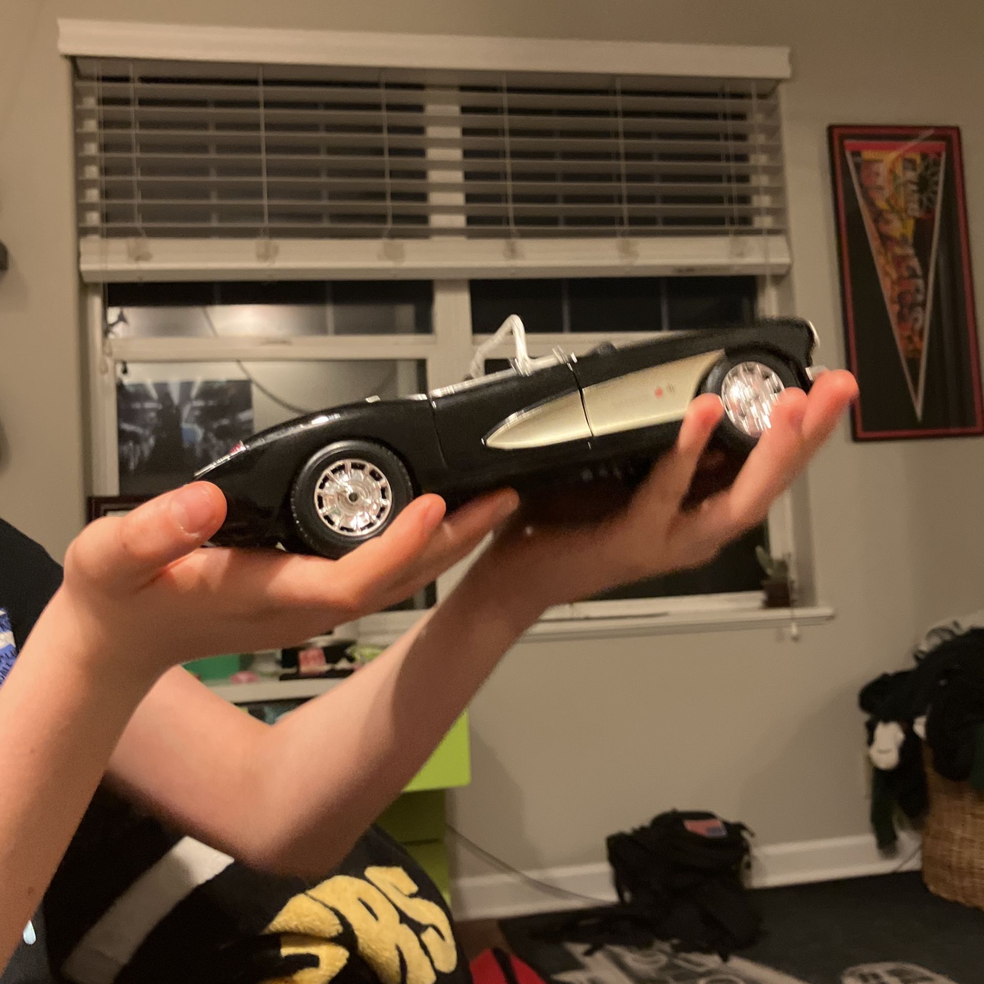 Mid Condition Black Corvette Model