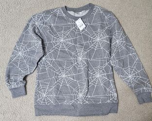 New  Spiderweb Sweatshirt Size XS ADULT