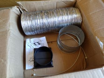 Vent roof ducting kit, no vent cap, 8' flexible ducting