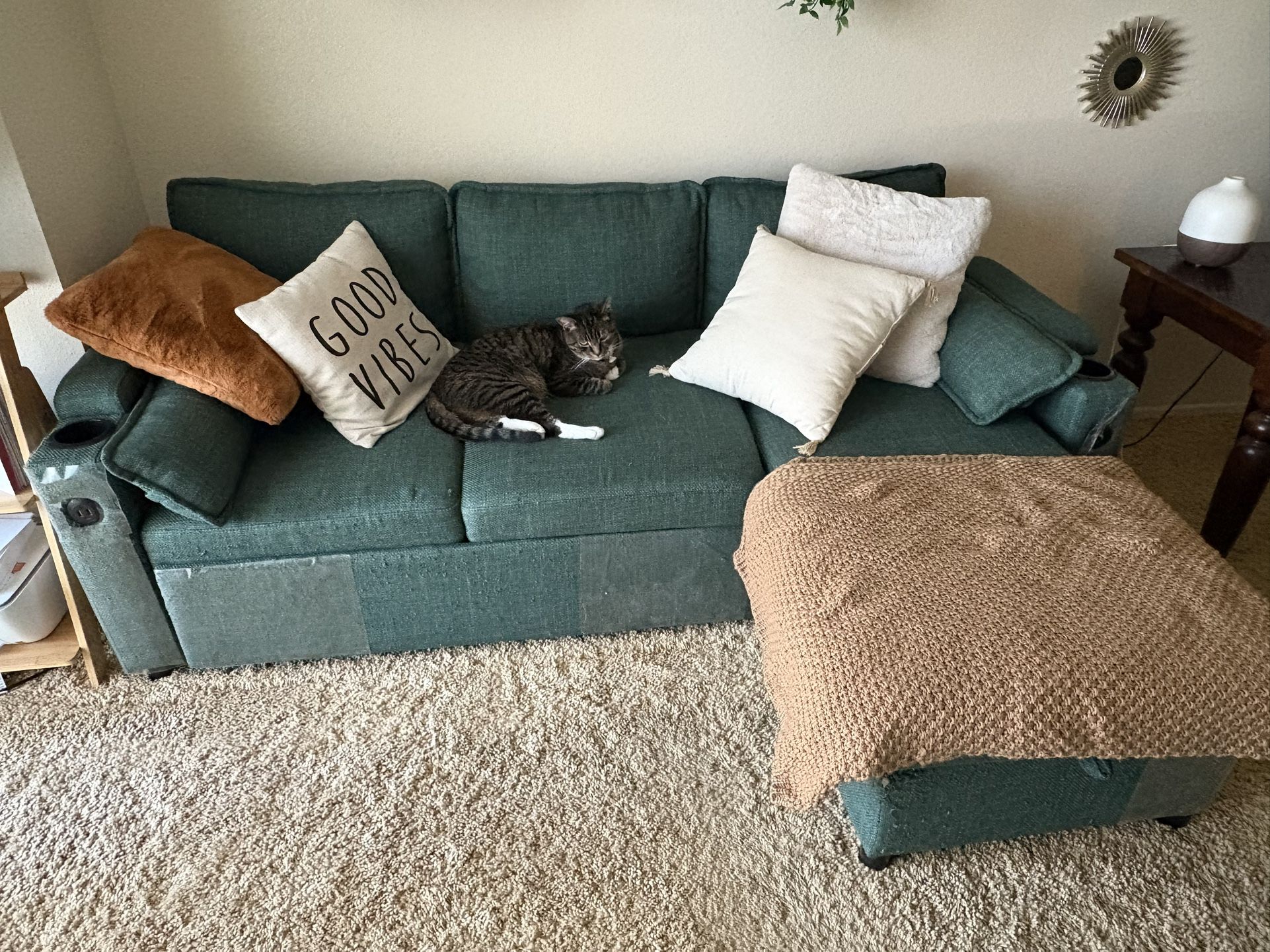 Green Couch With Pull Out Bed