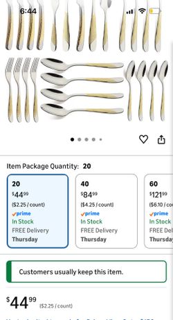 X-Zrew Gold Silverware Set 20-Piece Stainless Steel Flatware Cutlery Set
