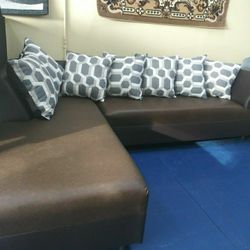 Beautiful Brown Leather Sectional BLOWOUT SALE