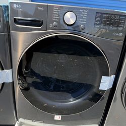 LG - 4.5 Cu. Ft. High-Efficiency Stackable Smart Front Load Washer with Steam and Built-In Intellige