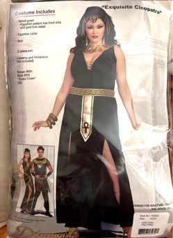 Halloween Plus Size 1x/2x Cleopatra Costume + Head dress