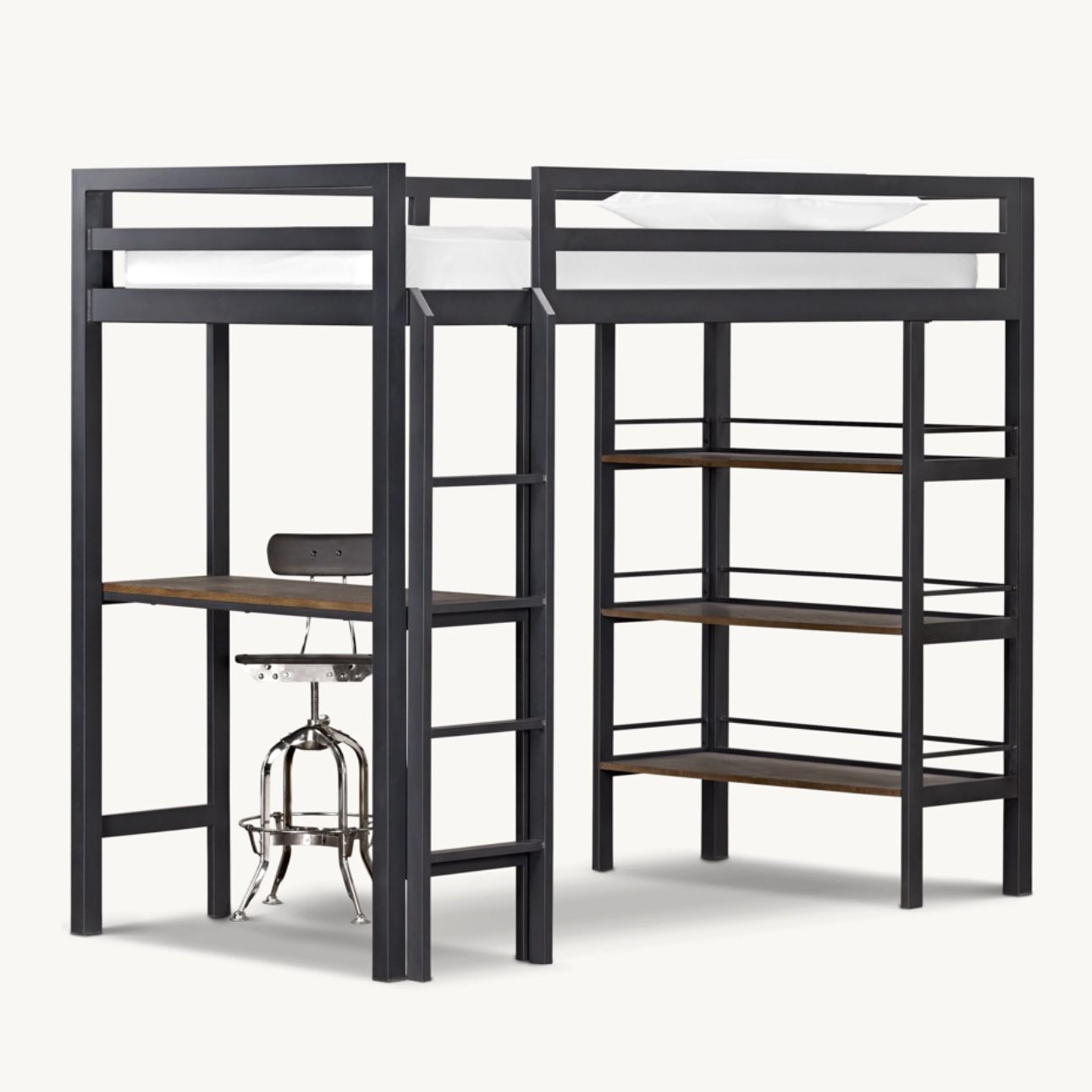 Restoration Hardware Loft Twin Bed with Desk