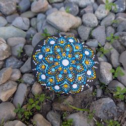 Hand Painted Mandala Rock