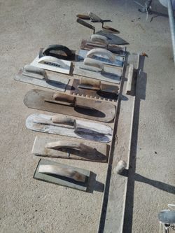 Lot of Masonry Trowels and Floats/ cement tools
