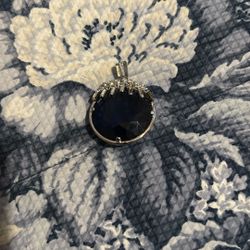 Large Blue Topaz Colored Necklace Old/Rare