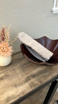 Scalloped Wooden Decorative Bowl (Rich Dark Brown)