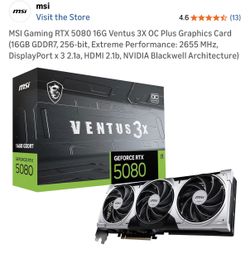 MSI NVIDIA GeForce RTX 5080 Ventus3x