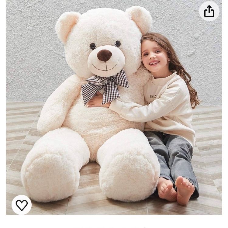 Large 55inch Cream Colored Stuffed Bear