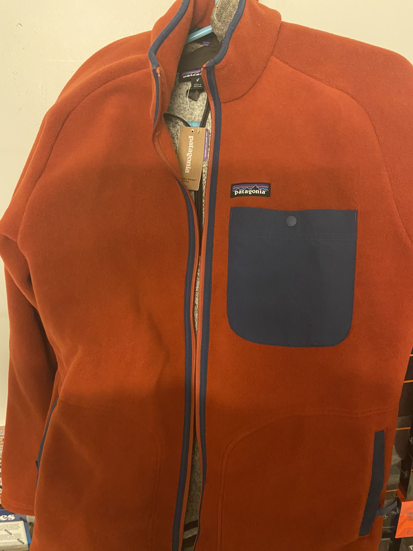Patagonia Orange Fleece Sz L Brand New With Tags