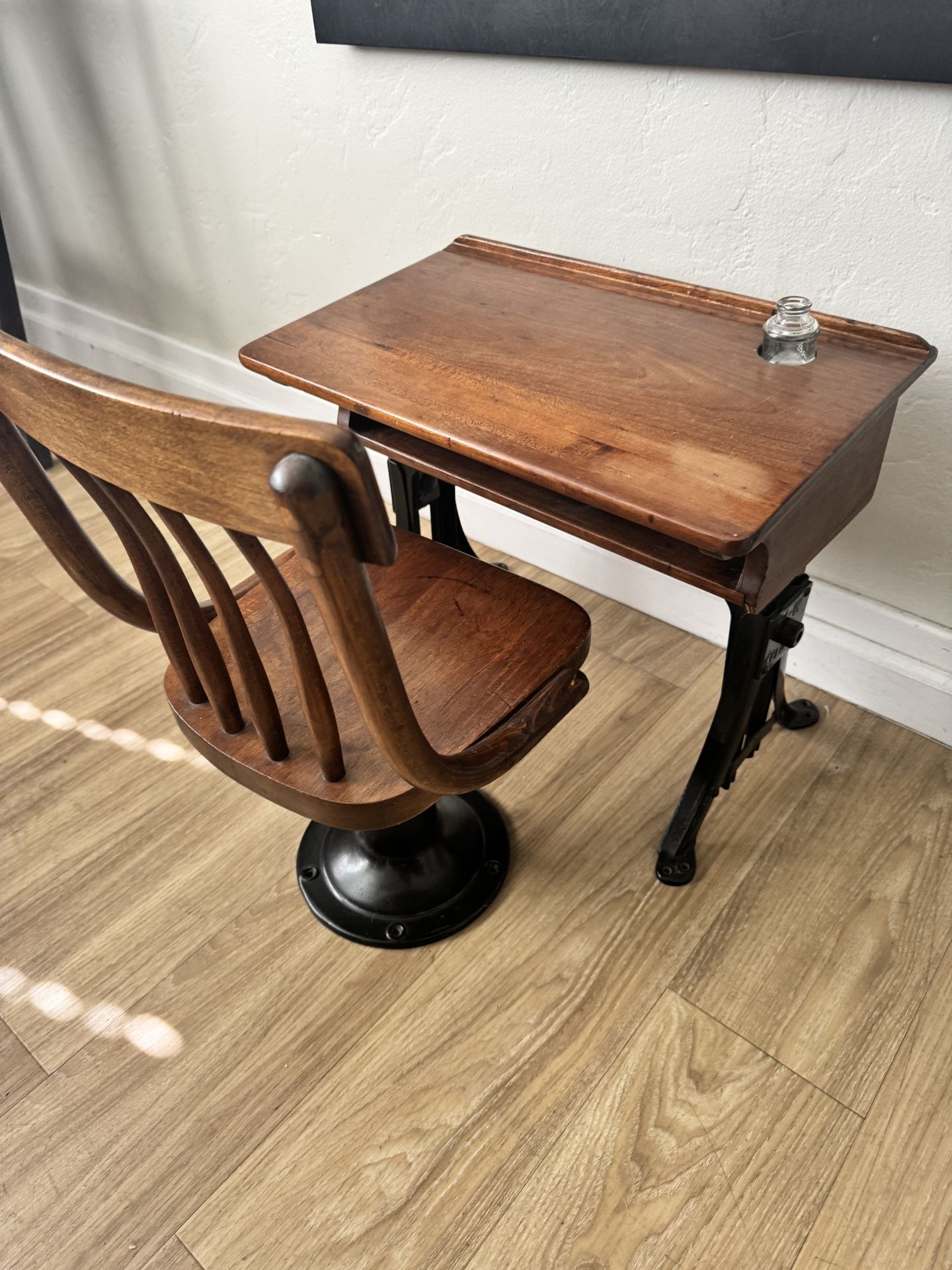 Antique 1890s Heywood Eclipse School Desk & Bentwood Windsor Chair | Vintage | Free Delivery