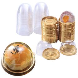 50PC Individual Cupcake Boxes, 2 Inch Single Cupcake Container with Dome Clear Lid, Plastic Cupcake Holder for Mini Muffins,Chocolate Bomb,Macaroon (G
