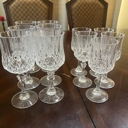 Vintage Durand Wine Glasses Longchamp Crystal D’Arques - Set Of 11