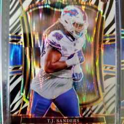 2025 Panini Select - T.J. Sanders Zebra Premier Level (RC) | Buffalo Bills