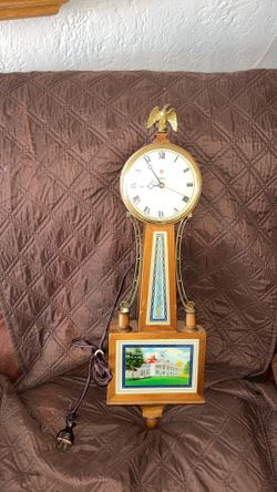 Works good Vintage 1930’s Warren Telechron Ashland Mass USA Electric Banjo Clock w/ Eagle $60