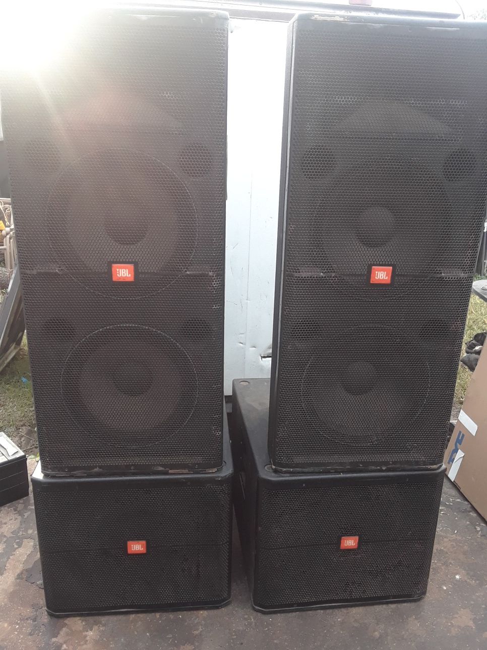 Jbl speakers dj equipment qsc amp