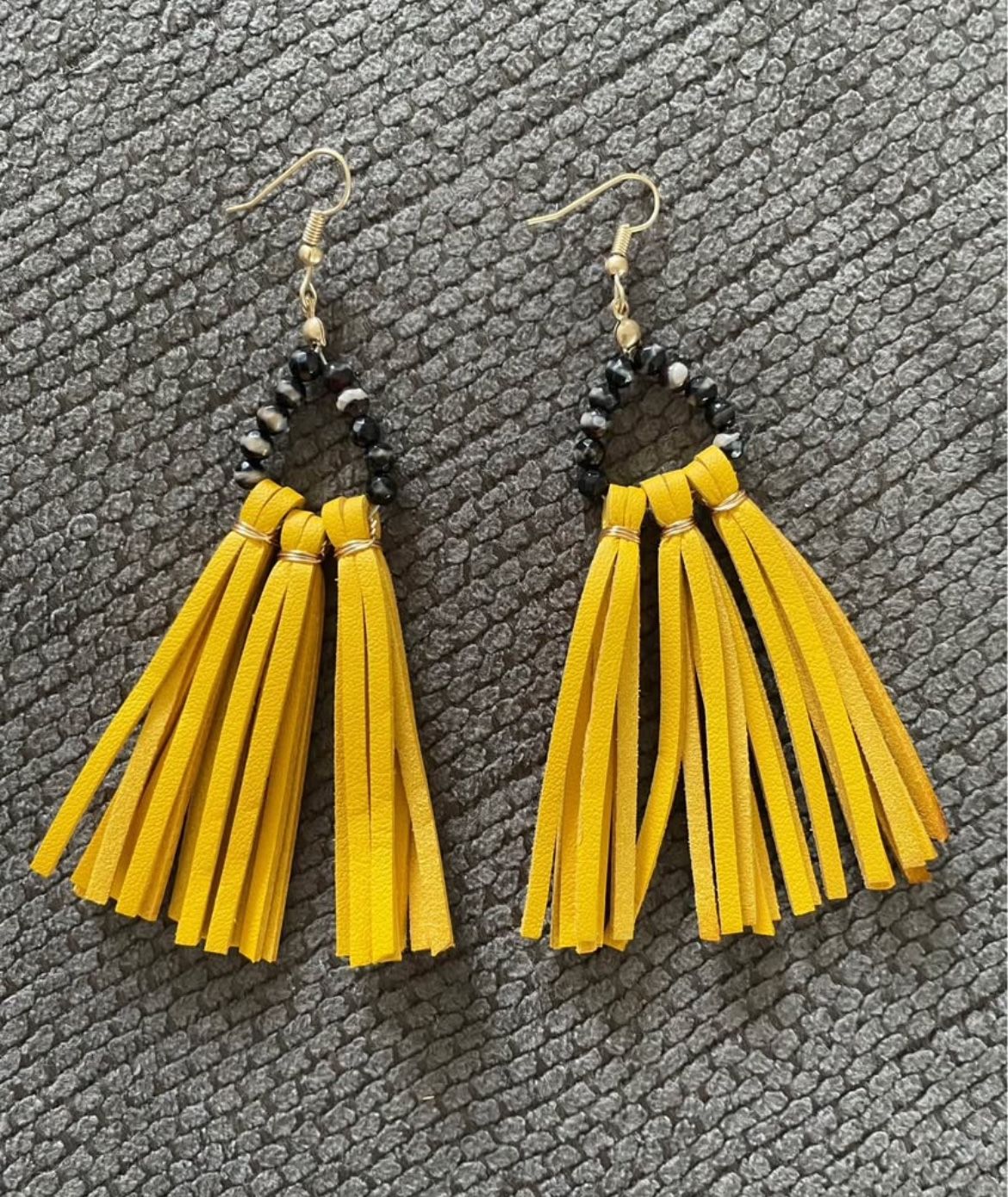 yellow tassel earrings New