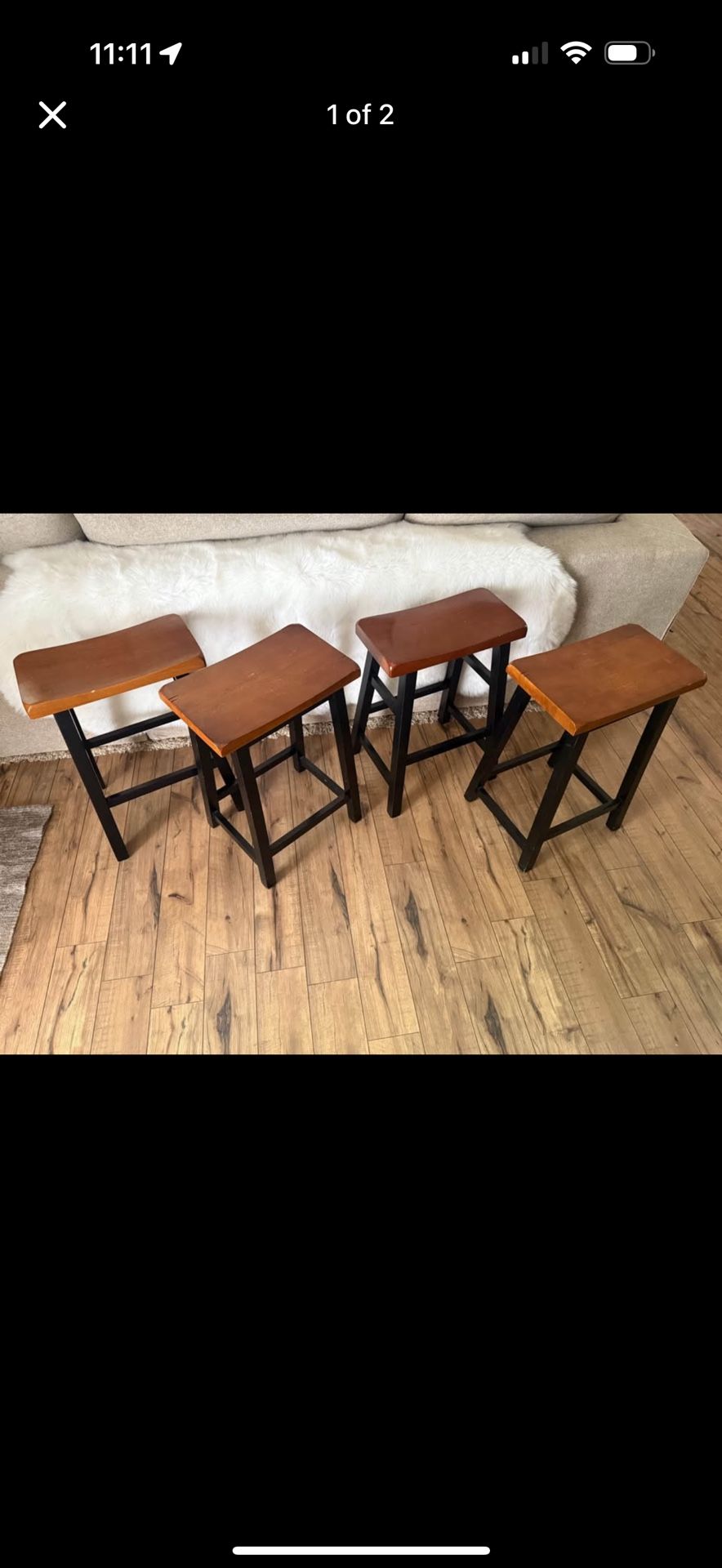 4 Rustic Bar Stools