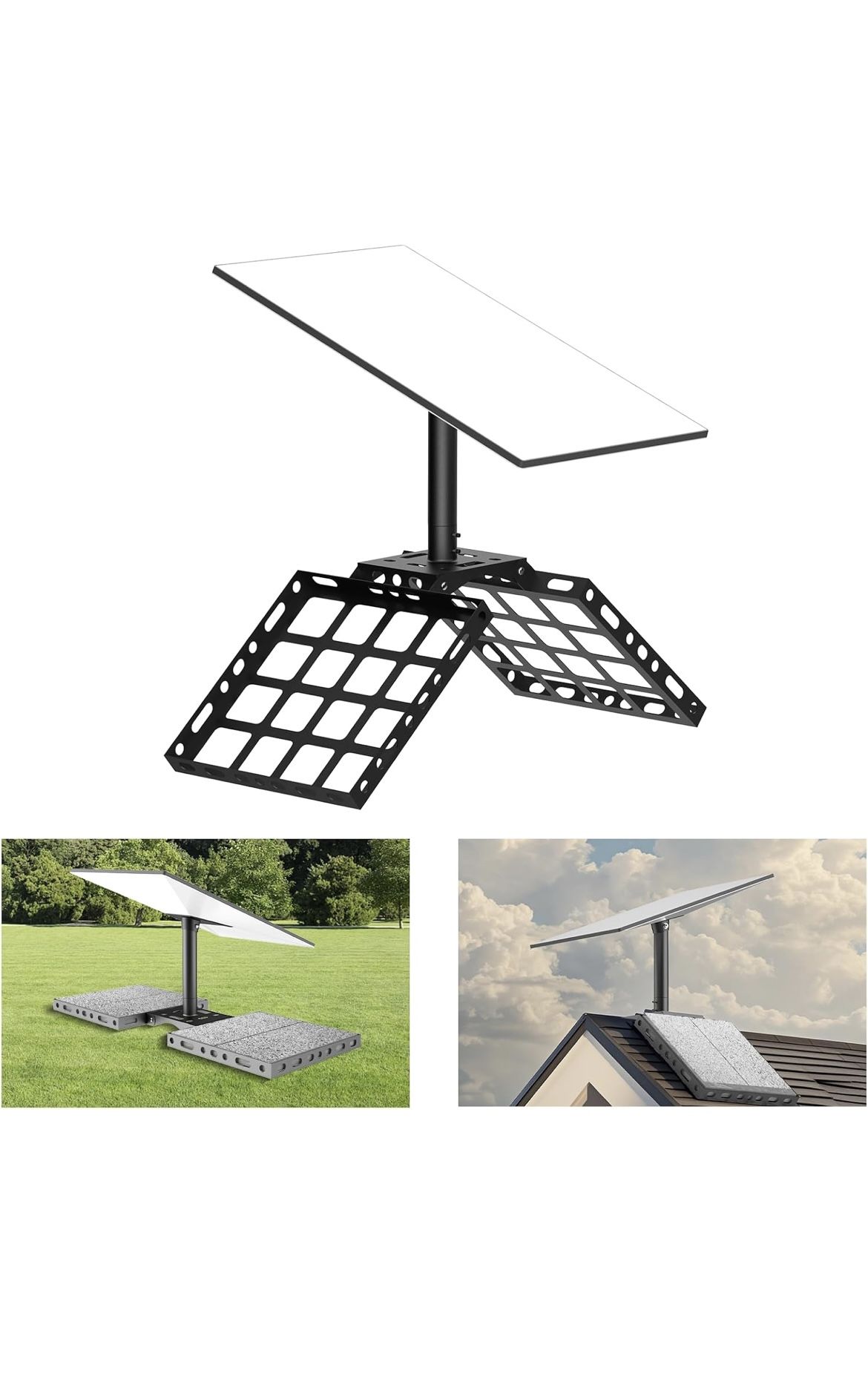 Starlink Gen 3 Roof Ridge Mount, Starlink Gen 3 Aluminium Pipe Adapter, 360° Rotatable Starlink Mount Compatible with Standard Dish, Starlink Mounting
