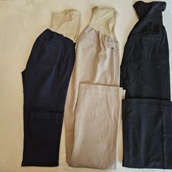 Bundle Of 3 Maternity Dress Pants (Navy,  Khaki, Black)