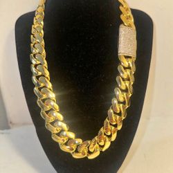 Miami Cuban Link Gold Plated Chain High Quality Necklace 
