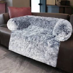 new Dog Bed Dog Sofa Couch Calming Cat Beds Fluffy Plush Cats Mattress Comfy Washable Cover Puppy Kennel Pad Extra Large Medium Couches Dogs Sofa Blue