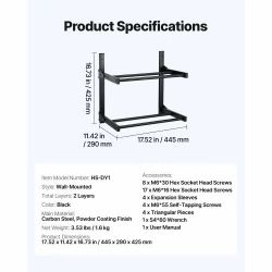 Wall Mount Printer Filament Storage Rack, 2-Tier Wall Bracket Storage Shelf, Rolling Filament Spool Holders Racks with Wheels, Filaments Organzied for